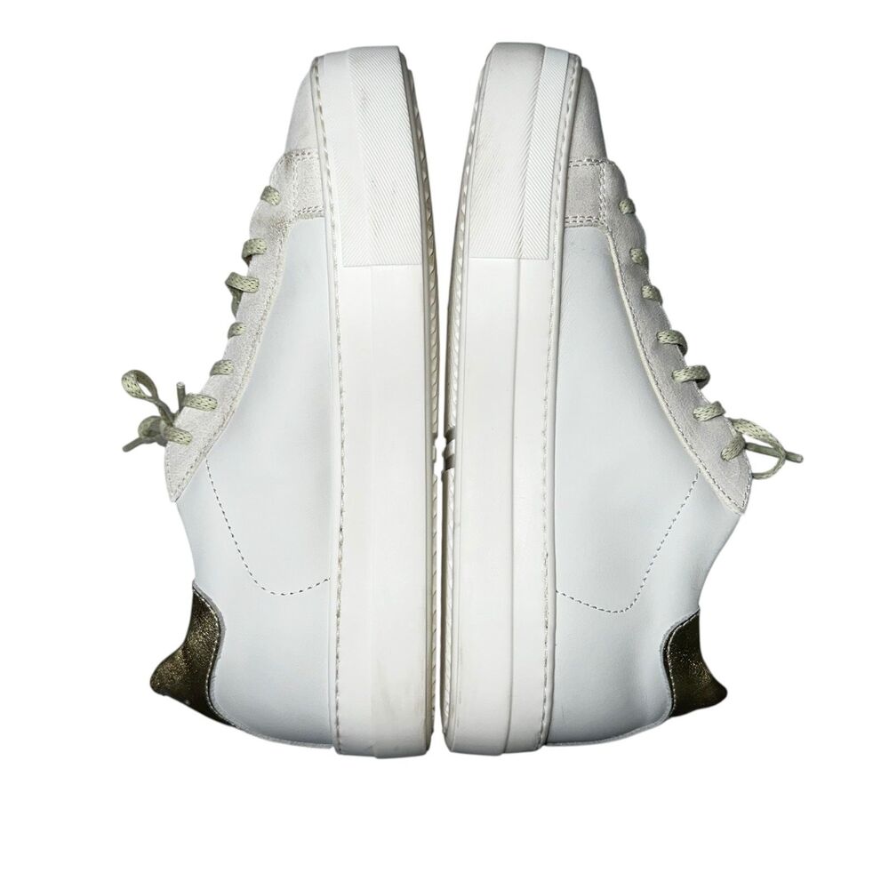 P448 Thea Platform Mahlia Mixed Suede Leather Sneakers Gold Heel Women's‎ 39 8.5 - Picture 7 of 12